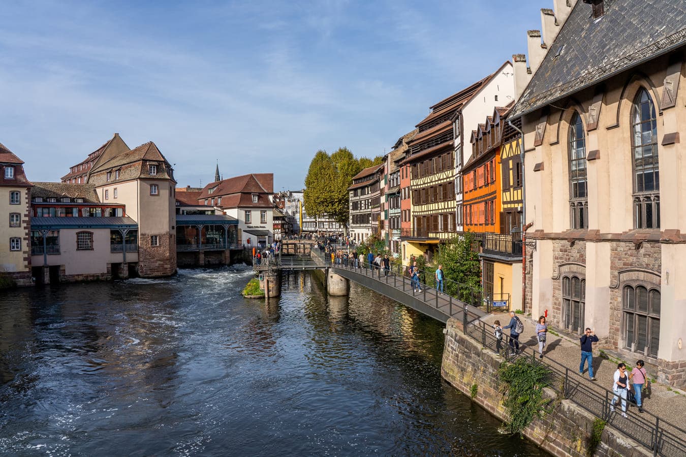 Traditional French architecture along a waterway